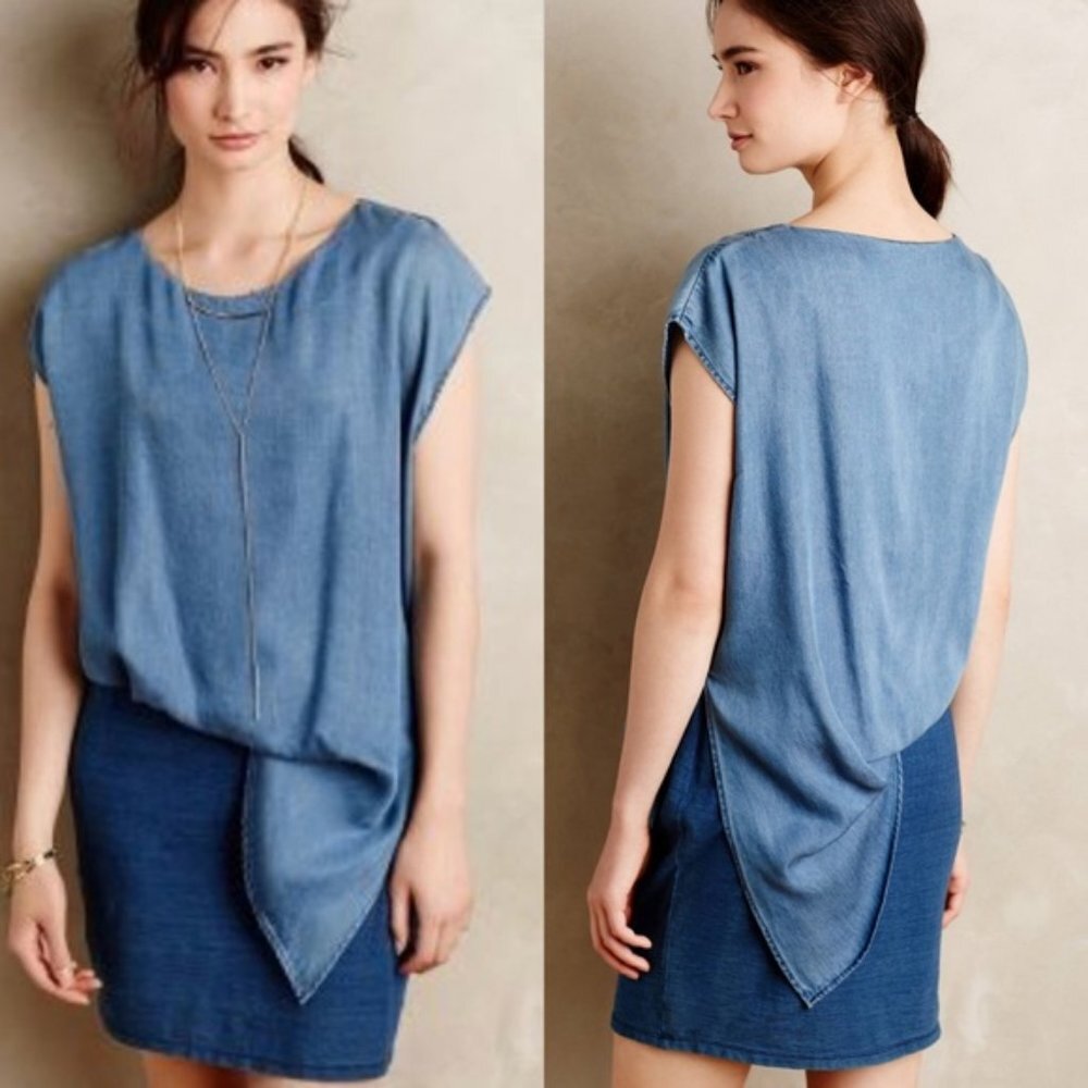 Anthropologie Amadi Sandy Tuck Denim Dress